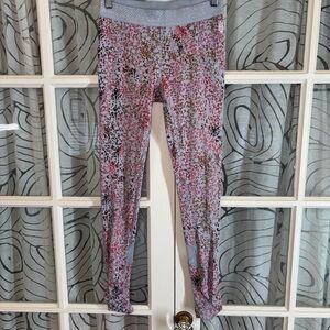 FP Movement by Free People SP Colorful Nylon Legging. Sheer Panels on Calf